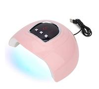 Pongnas Lámpara de Uñas LED UV USB de 54 W, Secador de Esmalte de Gel de Curado Rápido con Fuente de Luz Dual LED UV, Sensor Automático para Manicura Pedicura (Máquina de fototerapia rosa 54W A)