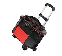 Pongnas Maleta Portátil para Mascotas con Ruedas - Transportín Transpirable para Perros/Gatos para un Viaje Seguro, Elegante Maleta Verde (Rojo)