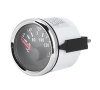 Pongnas Medidor de Temperatura del Agua de 52 Mm, Componentes Electrónicos de Grado Industrial IP67 con Cubierta de Acero Inoxidable 316L, para Maquinaria de (Cubierta plateada con esfera negra)