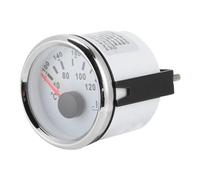 Pongnas Medidor de Temperatura del Agua de 52 Mm, Componentes Electrónicos de Grado Industrial IP67 con Cubierta de Acero Inoxidable 316L, para Maquinaria de (Cubierta plateada con esfera blanca.)