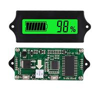 Pongnas Medidor de Voltaje con Pantalla LCD de Energía de Batería GY-6G de 12-84V con Alarma de Luz para Baterías de ácido y Litio (luz verde)
