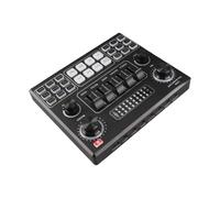 Pongnas Mezclador de con Tarjeta de Sonido en Vivo V9, Dispositivo Cambiador de Voz Externo Profesional con 12 Efectos en Vivo, 12 Música Electrónica, 14 Precalentamiento de Sonido