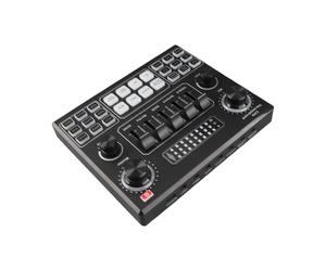 Pongnas Mezclador de con Tarjeta de Sonido en Vivo V9, Dispositivo Cambiador de Voz Externo Profesional con 12 Efectos en Vivo, 12 Música Electrónica, 14 Precalentamiento de Sonido