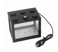 Pongnas Mini Pescado, Escritorio de Oficina Pescado Mini Escritorio de Cuenco de Acuario USB para la Oficina Decoración de Mesa de té de la (Black)