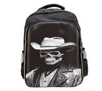 Pongnas Mochila de Peluquera, Gran Capacidad, Diseño de Calavera, Organizador de Viaje con Correas Acolchadas y Divisores para Profesionales de Salón