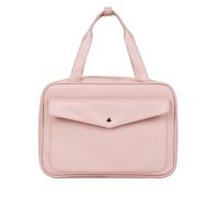 Pongnas Neceser Colgante, Organizador de Maquillaje de Viaje de Cuero PU con Múltiples Bolsillos y Bandas Elásticas, para Vacaciones, Viajes de Negocios, Gimnasio, Camping (Rosácea)