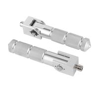 Pongnas Pedales de Aluminio de 2 Uds, Varilla de Soporte Plegable Universal Mecanizada CNC de 8MM con Pedal Delantero de Rebote, Pedal Trasero de 90 Grados, para (Silver)