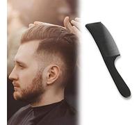 Pongnas Peine de Maquinilla para Peluquero Curvo de Salón Profesional, Peine de Corte de Pelo con Parte Superior Plana, Color Blanco y Negro, para Peinado de Hombres (BLACK)