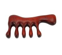 Pongnas Peine para Masaje del Cuero Cabelludo de Madera, Masajeador de Cabeza de Palisandro, Peine de Pelo de Dientes Anchos para Aliviar el Estrés con Suavizante, Gua Sha Antiestático