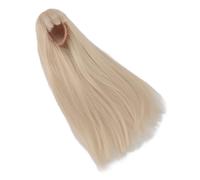 Pongnas Peluca Recta de Muñeca Gris Plateada de Primera Calidad con Flequillo para Muñecas de Escala /4 de 18,5 a 21 Cm de Circunferencia de la Cabeza, Pelo Sintético (Oro lechoso)