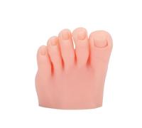 Pongnas Pie de ejercicio de silicona reutilizable arte de uñas modelo de entrenamiento realista dedos de los pies portátil medio pie para los amantes del arte de uñas con material lavable elástico