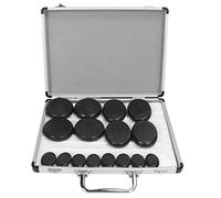 Pongnas Piedras Calientes para Masaje, 16 Piezas de Piedras Térmicas de Basalto para Aliviar el Dolor Muscular, con Bolsa de Almacenamiento, para Spa, Uso Doméstico, (Enchufe europeo de 220 V.)