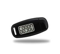 Pongnas Podómetro 3D Contador de Pasos Rastreador de Ejercicios 99999 Cuenta de Pasos con Retroiluminación Azul Clip en Cordón para el Cuello Carga USB para Caminar Correr Ejercic (Black)