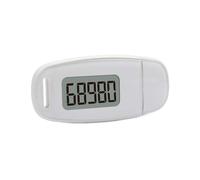 Pongnas Podómetro 3D Contador de Pasos Rastreador de Ejercicios 99999 Cuenta de Pasos con Retroiluminación Azul Clip en Cordón para el Cuello Carga USB para Caminar Correr Ejercic (White)