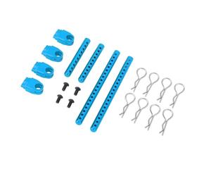 Pongnas Poste de Carcasa de Coche RC - Columna de Montaje de Cuerpo de Aleación de Aluminio Resistente a Prueba de Golpes con Pasadores R para Coches RC de Carreras de Carretera a Escala 10 - Postes