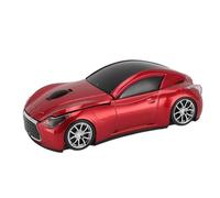 Pongnas Ratón Inalámbrico para Coche, Ratón Inalámbrico para Coche de 2,4 GHz, Suspensión Automática para la Escuela para PC (Rojo)