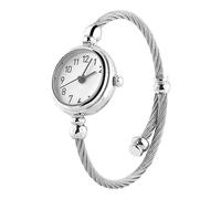 Pongnas Reloj Analógico Reloj de Pulsera de Cuarzo para Mujer con Números Arábigos Romanos Caja de Aleación Correa Diseño de Pulsera Abierta Esfera Redonda (Placa Blanca Digital)