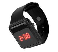 Pongnas Reloj Deportivo con Pantalla LED para Niños, Reloj Digital con Diseño Retroiluminado en 4 Colores para Actividades de Ocio Al Aire Libre (Rojo)