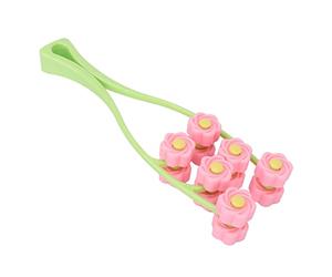 Pongnas RODILLO MASAJEADOR FACIAL CÓMODO SEMILLA DE MELÓN MASAJEADOR FACIAL EN FORMA DE V PARA ROSTRO PIERNAS BRAZOS (PINK)