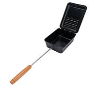 Pongnas Sartén Manual para Palomitas de Maíz de Hierro Fundido con Ergonómico de Madera - Bandeja para Parrilla de Palomitas de Maíz para Estufa para el Hogar, Patio Trasero, Camping - Calefacción