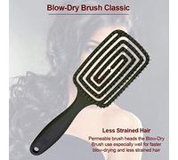 Pongnas Secador de Pelo Cepillo Peine de Masaje de Goma Suave Masaje Elástico del Cuero Cabelludo Peine Antiestático para Hombres Mujeres Negro Rosa Verde 23,5 * 7,6 Cm 76 G (BLACK)