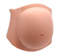 Pongnas Silicona Bombo de Vientre Embarazada Bulga Artificial Ajustable para Actuaciones de Disfraces Partidas con Diseño de Sujetador Táctil Se Adapta a Varios Tipos de Cuerpo (YELLOW)