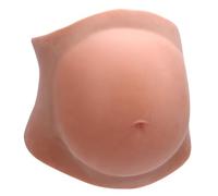 Pongnas Silicona Bombo de Vientre Embarazada Bulga Artificial Ajustable para Actuaciones de Disfraces Partidas con Diseño de Sujetador Táctil Se Adapta a Varios Tipos de Cuerpo (Latón antiguo)