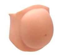 Pongnas Silicona Bombo de Vientre Embarazada Bulga Artificial Ajustable para Actuaciones de Disfraces Partidas con Diseño de Sujetador Táctil Se Adapta a Varios Tipos de Cuerpo (WHITE)