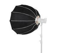 Pongnas Softbox Parabólico Plegable de 60 Cm y 23,6 Pulgadas, Luz de Paraguas de Liberación Rápida con Rejilla de Panal de Montaje Bowen, para Fotografía de Estudio, Retrato, (Black)