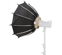 Pongnas Softbox Parabólico Plegable de 60 Cm y 23,6 Pulgadas, Luz de Paraguas de Liberación Rápida con Rejilla de Panal de Montaje Bowen, para Fotografía de Estudio, Retrato, (Black)