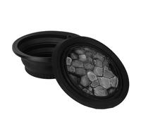 Pongnas Tazón de Baño de Hielo Facial Plegable Efecto de Enfriamiento Profundo Tazón de Silicona de Hielo con Orificio Colgante Tazón de Baño de Hielo Portátil Negro Famá