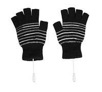 Pongnas Térmicos USB, Cálidos de Algodón para Hombres y Mujeres con Calentamiento Rápido 42 ℃ en 5 Minutos, Almohadillas Interiores Desmontables, para Uso en Invierno en (Black)