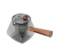 Pongnas Tetera de Vidrio de Separación de 500 Ml con Infusor Extraíble y Lateral de Madera - Tetera de Vidrio de Borosilicato Alto para Estufa Eléctrica de Cerámica, Sedimento Transparente - para té