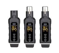 Pongnas Transmisor y Receptor XLR Inalámbrico, de Micrófono Inalámbrico Plug and Play con Batería Recargable y Alcance de 100 M, para Micrófonos Dinámicos y Sistemas PA (1 receptor con 2 micrófonos)