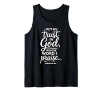 Pongo mi Confianza en Dios cuya Palabra alabo Salmo 56:3-4 Camiseta sin Mangas