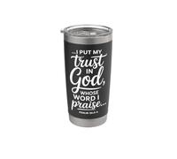 Pongo mi confianza en Dios cuya palabra alabo Salmo 56:3-4 Vaso térmico de acero inoxidable de doble pared