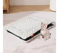 Pongpai Cama para perros y gatos, colchón plegable para dormir para mascotas, para sofá, camas, ventana, suelo, antideslizante, lavable, almohadilla calmante para cachorros (82 x 55 cm, gris claro)