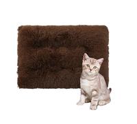 Pongpai Colchón de dormir suave para perros con calefacción automática, tapete de felpa para interiores y exteriores, varios colores, lavable, sofá, cama, cojín para mascotas (55 x 40 cm, marrón)