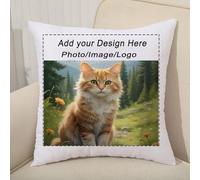 Pongpai Funda de almohada con foto personalizada, funda de almohada personalizada con tu propia imagen, funda de almohada suave y extraíble, regalo para bodas, Navidad, cumpleaños (2 fotos, 60 x 60 cm