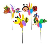 Ponheels de Animales, 4pcs Bee Ladybug Wind Spinner para jardín, Patio, decoración del césped del parque/21x10