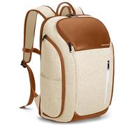 Ponhog Mochila para laptop para mujer, de gran capacidad, antirrobo, ligera, con múltiples bolsillos, se adapta a portátiles de 17.3 pulgadas, color beige