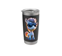 Poni con Gafas de Sol Poni Jinete de Granja Ponis Montar Vaso térmico de acero inoxidable de doble pared