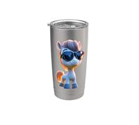 Poni con Gafas de Sol Poni Jinete de Granja Ponis Montar Vaso térmico de acero inoxidable de doble pared
