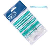 Ponik's Bigudíes para ondas permanentes - 6 mm - 12 unidades - Pequeños bigudíes para ondular en frío con gomas redondas, color turquesa y blanco