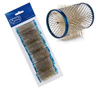Ponik's Professional - Rulos de metal con cerdas (40 mm, 6 unidades), color azul
