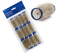 PONIK'S PROFESSIONAL - Rulos de metal, rulos de alambre con cerdas, bigudíes metálicos 12 unidades, rulos de pelo de 21 mm, juego de rodillos para el cabello, rizadores de pelo, juego de rulos - azul
