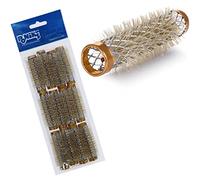 PONIK'S PROFESSIONAL - Rulos de metal, rulos de alambre con cerdas, rulos de metal 12 unidades, rulos de pelo de 13 mm, juego de rodillos para el cabello, rizadores de pelo, juego de rulos - dorado