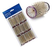 PONIK'S PROFESSIONAL - Rulos de metal, rulos de alambre con cerdas, rulos de metal 12 unidades, rulos de pelo de 24 mm, juego de rodillos para el cabello, rizadores de pelo, juego de rulos - lila