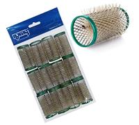 Ponik's Rulos de metal profesional con cerdas, 32 mm, 12 unidades, color verde