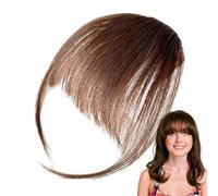 Ponis de clip para mujer, pelo real, flequillo natural, parte frontal , marco de la sien ligero, ajuste rápido, efecto salón de belleza, realista, para sesiones de fotos